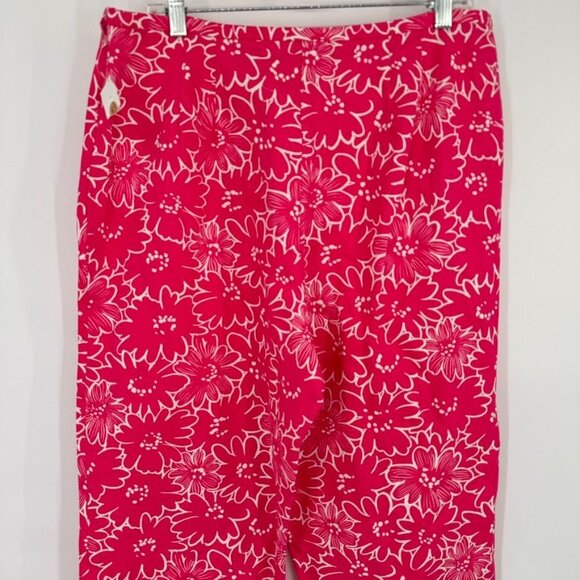 Talbots Women’s Size 16 Pink Floral Print Cotton Pants ankle new - Picture 13 of 13